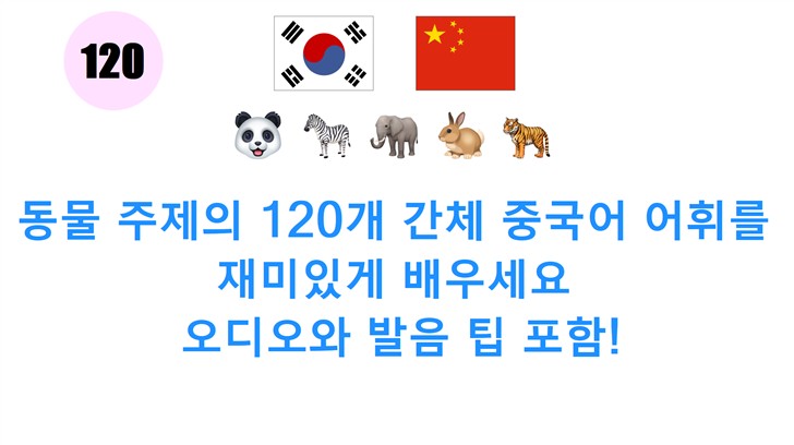 동물 주제의 120개 간체 중국어 어휘를 재미있게 배우세요: 오디오와 발음 팁 포함! 동물 주제의 120개 간체 중국어 어휘를 재미있게 배우세요: 오디오와 발음 팁 포함!